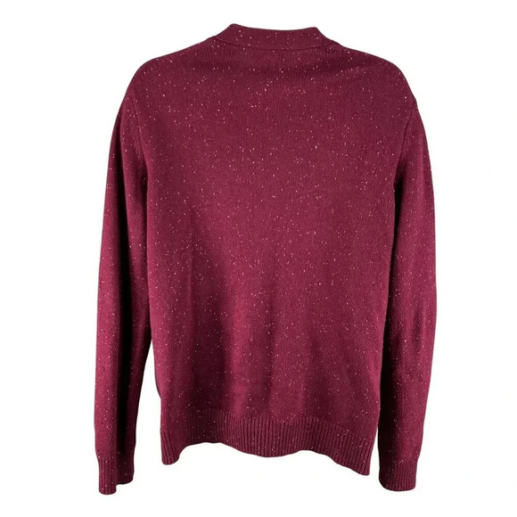 VTG Y2K 90s Gap Mens L Burgundy Cardigan Sweater Pockets Wool Blend Grandpacore - Picture 2 of 16